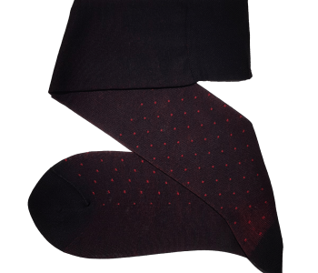 VICCEL / CELCHUK Knee Socks Pin Dots Black / Red - Czarne podkolanówki w czerwone kropki