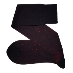 VICCEL / CELCHUK Knee Socks Pin Dots Black / Red - Czarne podkolanówki w czerwone kropki