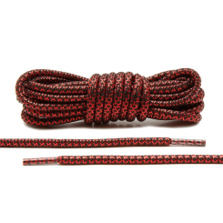 LACE LAB Rope Laces 5mm Metallic Red / Black - Metaliczne czerwono czarne okrągłe sznurowadła do butów