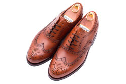 Brogues cambridge cuero. Jasno brązowe obuwie eleganckie, biznesowe, biurowe, ślubne, okolicznościowe, gyw, męskie.