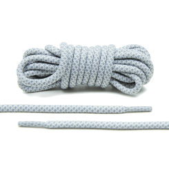 LACE LAB Rope Laces 5mm Grey / White - Szaro białe okrągłe sznurowadła do butów