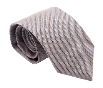 PATINE Tie Grenadine Fina Gris Pierre 96 HAND MADE - Luksusowy krawat z jasno szarej grenadyny