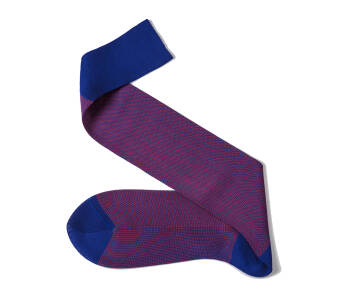 VICCEL Knee Socks Birdseye Royal Blue / Red