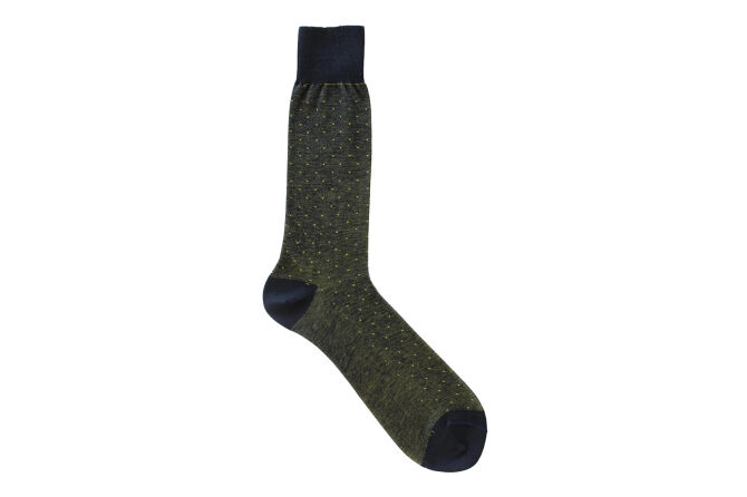 VICCEL / CELCHUK Socks Pindot Navy Blue / Yellow - Granatowe skarpety w żółte kropki