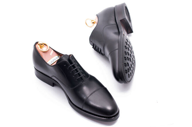 YANKO Oxford Cap Toe 558Y G Black - czarne wiedenki męskie (SALE)