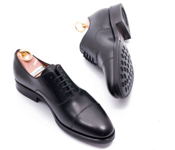 YANKO Oxford Cap Toe 558Y G Black - czarne wiedenki męskie (SALE)