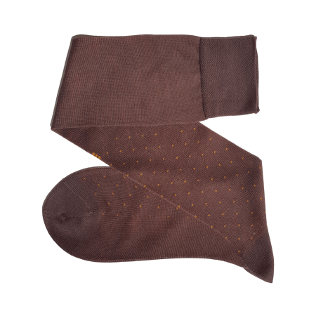 bawełniane podkolanówki męskie viccel knee socks solid brown mustard cotton