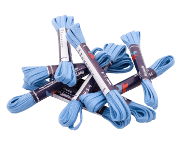 MR Laces Flat Waxed 3.5mm Light Blue - błękitne płaskie sznurowadła woskowane