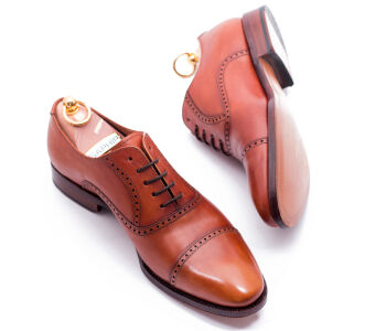 YANKO Semi Brogue 448 G Light Brown - jasno brązowe brogsy męskie