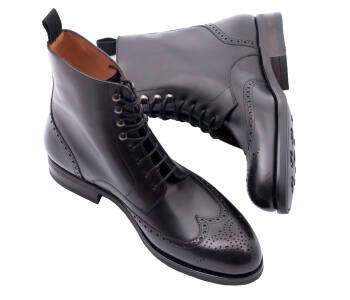 PATINE Boots Brogue 77035VH F Black - czarne trzewiki męskie