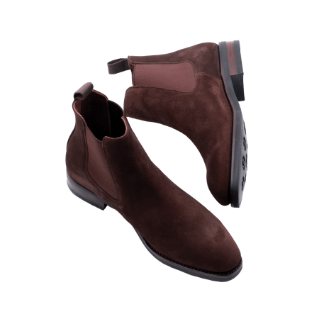 TLB MALLORCA Boots CHELSEA 511I F Suede Brown - brązowe zamszowe sztyblety męskie