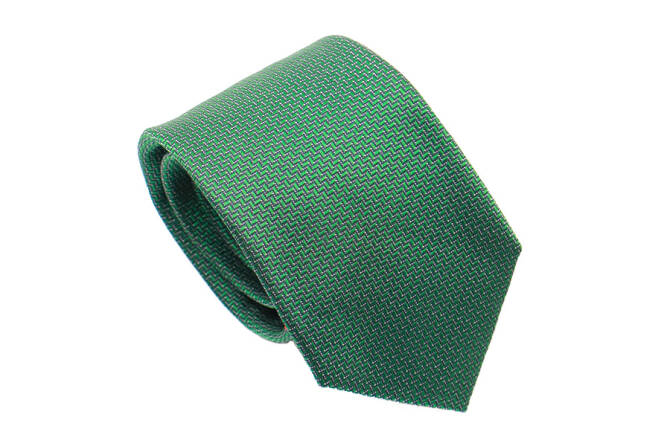 PATINE Tie 23 Vert Fonce HAND FINISHED - Jedwabny krawat
