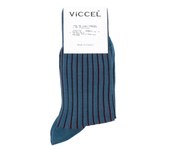 VICCEL / CELCHUK Socks Shadow Stripe Light Navy Blue / Burgundy - Granatowe skarpety z burgundowymi wydzieleniami