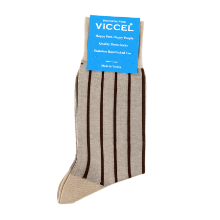 beżowe ekskluzywne skarpety bawełniane męskie viccel socks shadow stripe beige brown