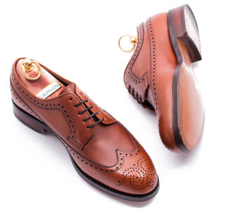 YANKO Derby Longwing Brogues 741 G Light Brown - jasno brązowe brogsy męskie