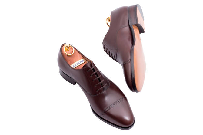 Eleganckie obuwie męskie TLB ARTISTA 113 oxford vegano dark brown z podeszwą leather.