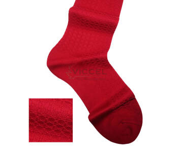 VICCEL / CELCHUK Socks Star Textured Scarlet Red - Czerwone luksusowe skarpety z teksturą 