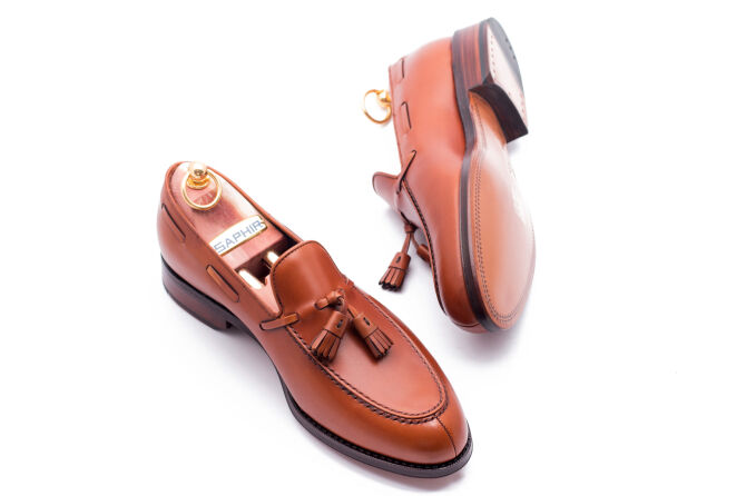 YANKO Tassel Loafers 666 F Light Brown - jasno brązowe loafersy męskie