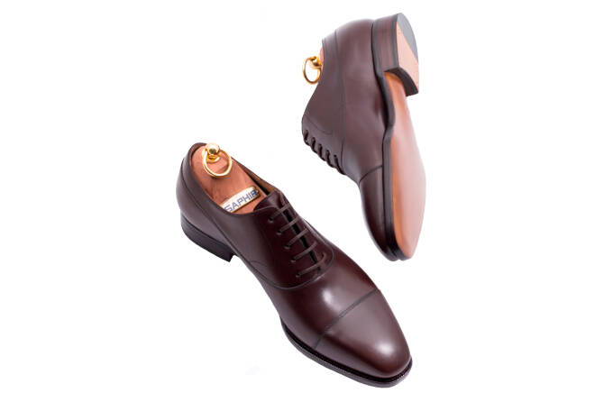 Eleganckie obuwie męskie TLB ARTISTA 101 oxford vegano dark brown z podeszwą leather.