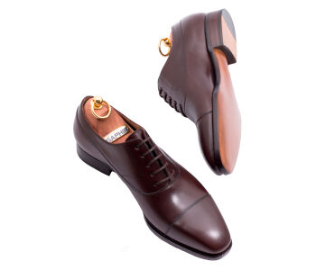 TLB MALLORCA ARTISTA Oxford Balmoral Cap Toe 101 F Dark Brown - oksfordy męskie ciemno brązowe