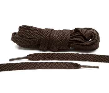 LACE LAB Flat Shoe Laces 8mm Dark Brown - Ciemnobrązowe płaskie sznurówki do butów