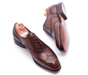 TLB MALLORCA Full Brogues Wing Tip MORRISON 527 F Brown - brązowe brogsy męskie