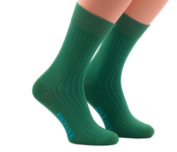 PATINE Socks PASH36 Green / Blue - Skarpety typu SHADOW zielone z niebieskimi wydzieleniami