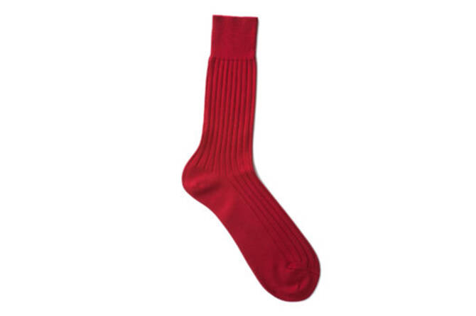 VICCEL Socks Solid Claret Red Cotton