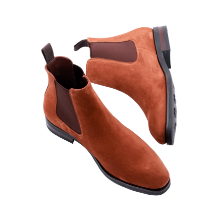 TLB MALLORCA Boots CHELSEA 511I F Suede Medium Brown - brązowe zamszowe sztyblety męskie