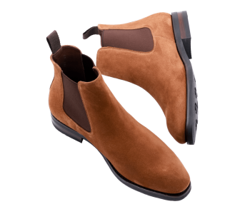 TLB MALLORCA Boots CHELSEA 511I F Suede Medium Brown - brązowe zamszowe sztyblety męskie