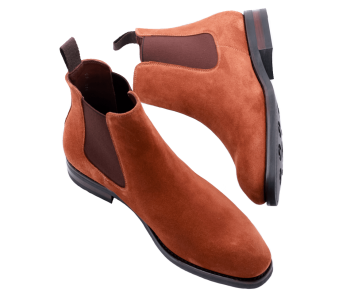 TLB MALLORCA Boots CHELSEA 511I F Suede Medium Brown - brązowe zamszowe sztyblety męskie