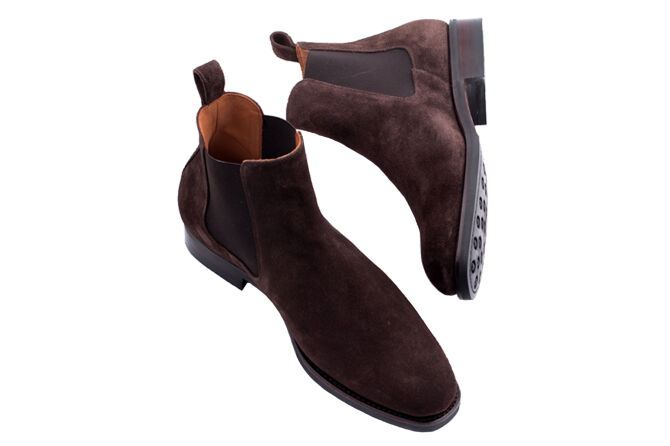 YANKO Chelsea Boots 078Y F Suede Brown - brązowe zamszowe sztyblety męskie