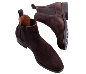 YANKO Chelsea Boots 078Y F Suede Brown - brązowe zamszowe sztyblety męskie