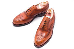 Brogues cambridge cuero. Jasno brązowe obuwie eleganckie, biznesowe, biurowe, ślubne, okolicznościowe, gyw, męskie.