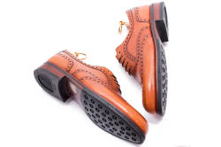 Jasno brązowe eleganckie stylowe jasno brązowe buty klasyczne Yanko brogues cambridge cuero 14664 typu brogues.