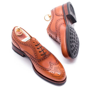 YANKO Full Brogues Wing Tip 664Y G Light Brown - jasno brązowe brogsy męskie