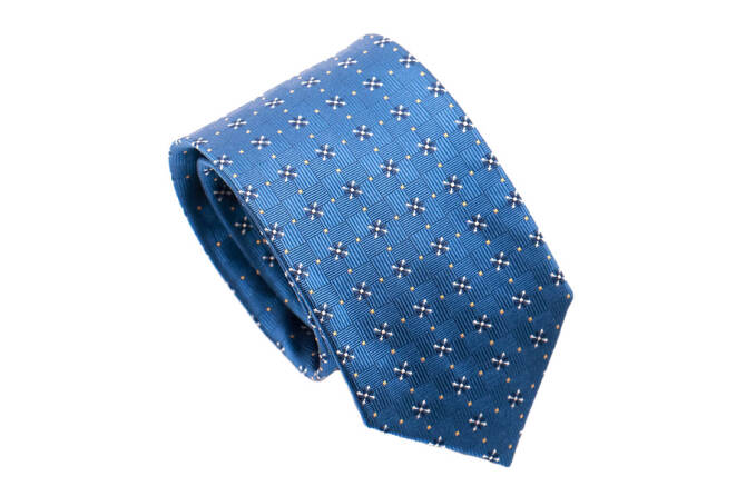 PATINE Tie 20 FLORAL 3 Bleu Petrol HAND FINISHED - Jedwabny krawat