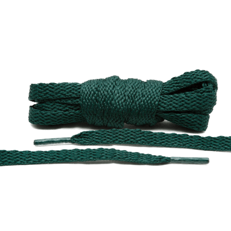 LACE LAB Flat Shoe Laces 8mm Dark Green - Ciemno zielone płaskie sznurowadła do butów