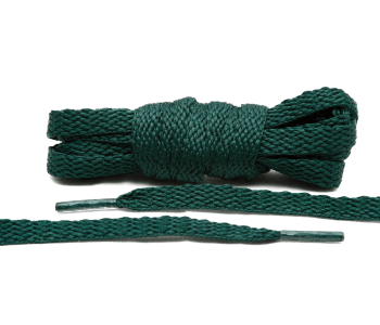 LACE LAB Flat Shoe Laces 8mm Dark Green - Ciemno zielone płaskie sznurowadła do butów