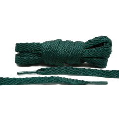 LACE LAB Flat Shoe Laces 8mm Dark Green - Ciemno zielone płaskie sznurowadła do butów