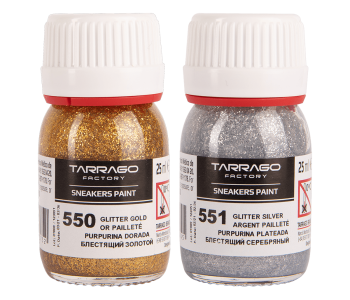 TARRAGO SNEAKERS Paint Glitter 25ml - Brokatowe farby akrylowe do rękodzieła i customizacji butów oraz ubrań