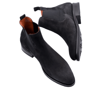 PATINE Chelsea Boots 77036V F Suede Black - czarne zamszowe sztyblety męskie