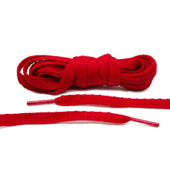 LACE LAB Flat Shoe Laces 8mm Red - Czerwone płaskie sznurowadła do butów