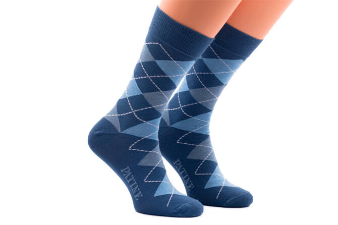 PATINE Socks PARO01-2213 - Niebieskie skarpety w błękitne romby