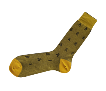 VICCEL / CELCHUK Socks Skull Yellow / Black - Żółte skarpety w czarne czaszki