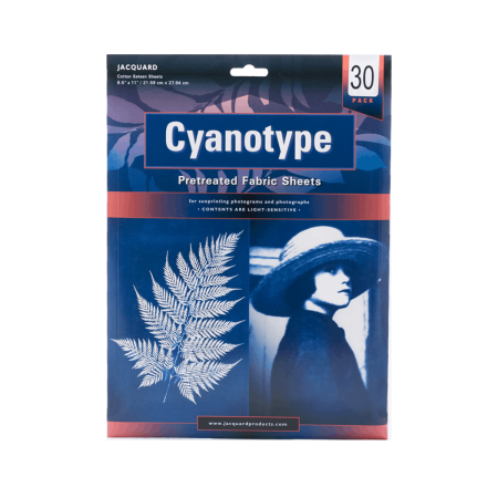 JACQUARD Cyanotype SHEETS / Zestaw 30 tkanin cyjanotypowych