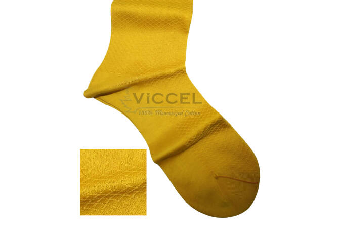 żółte ekskluzywne skarpety bawełniane męskie viccel socks fish skin textured canary yellow