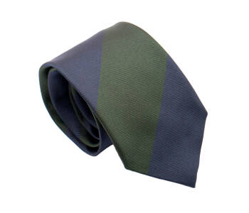 PATINE Tie Silk Stripe Vert Fonce / Bleu Petrol HAND MADE - Luksusowy jedwabny krawat w pasy