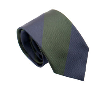 PATINE Tie Silk Stripe Vert Fonce / Bleu Petrol HAND MADE - Luksusowy jedwabny krawat w pasy