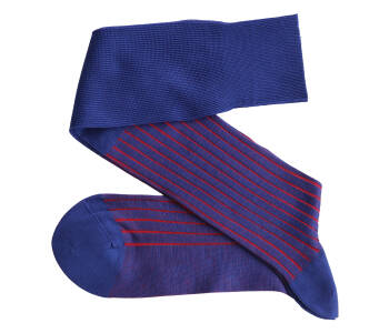 VICCEL / CELCHUK Knee Socks Shadow Royal Blue / Red